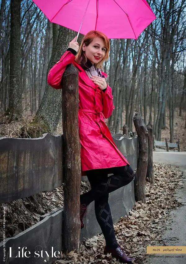 بارانی اورکیده ای دخترانه صورتی